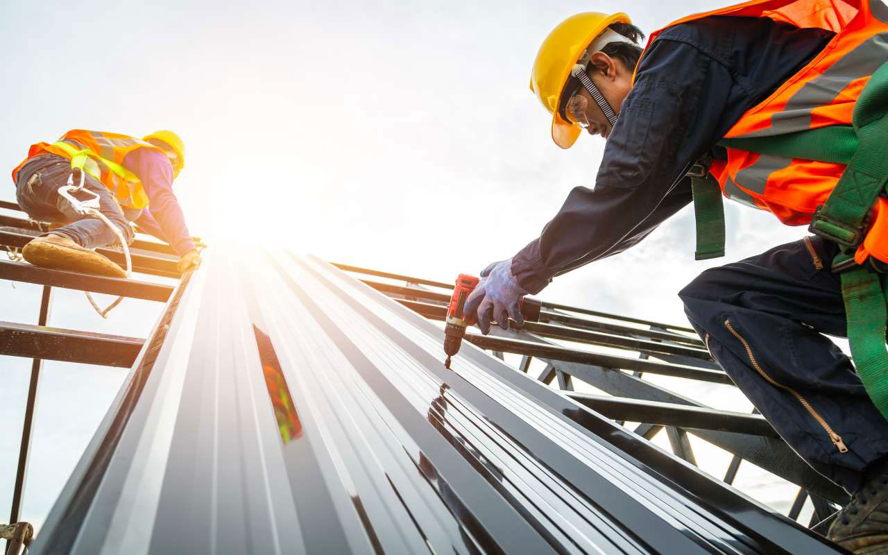 Installation of a metal roof showcasing its durability and sleek design.