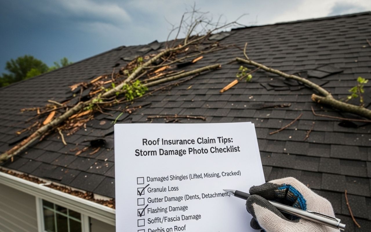 roof insurance claim tips in Stafford, VA photo checklist for storm damage