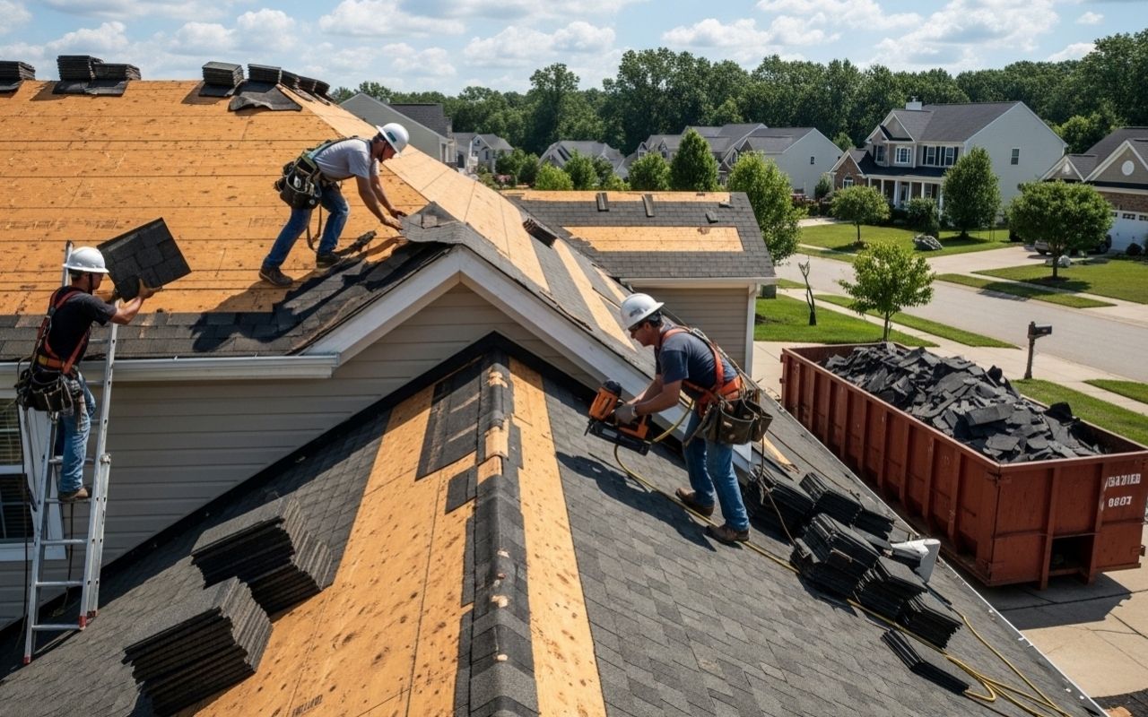 Roof replacement timeline in Stafford, VA final roof check