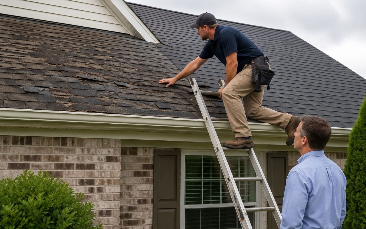flat roof leak signs in Spotsylvania County inspection after rain