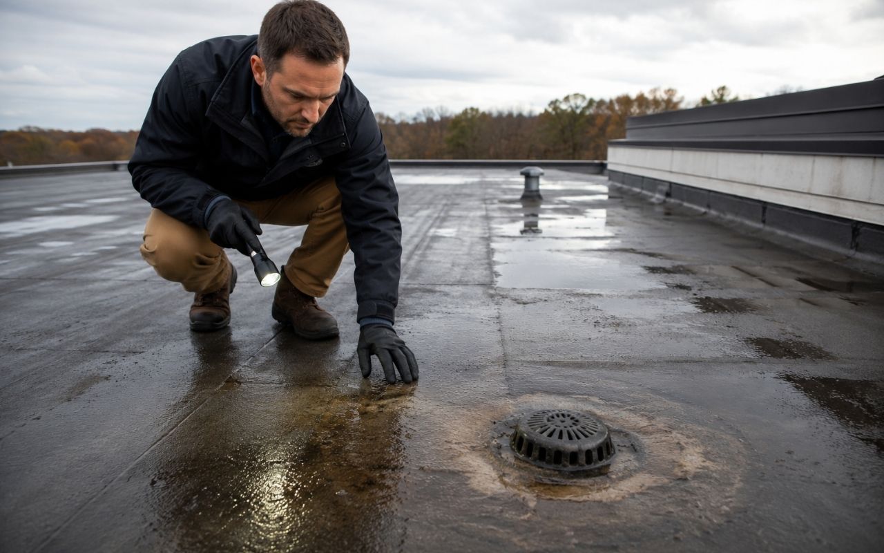 Homeowner reviewing a metal roof warranty in Prince William County