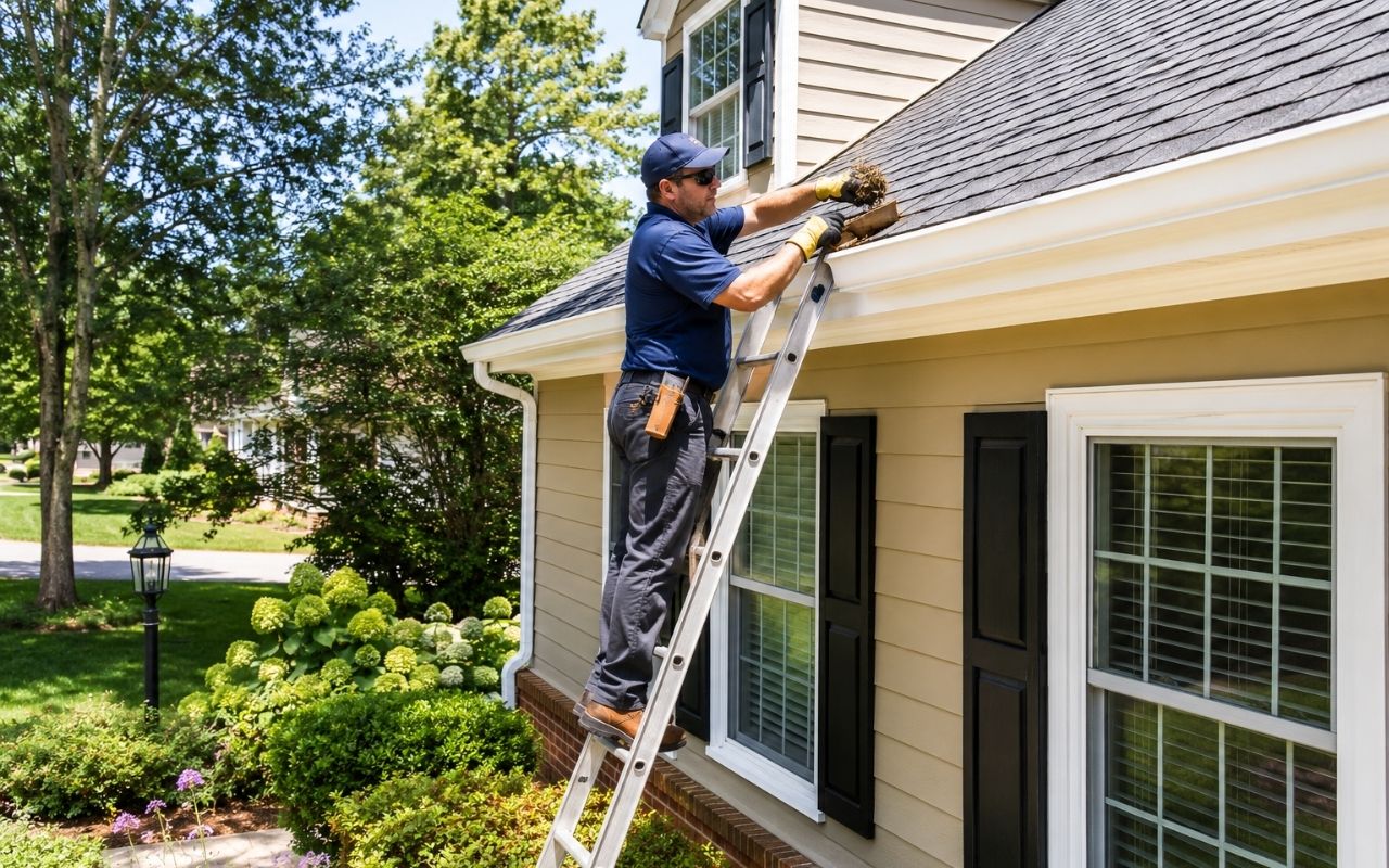 summer roof preparation in Stafford VA showing shingles checked for sun damage