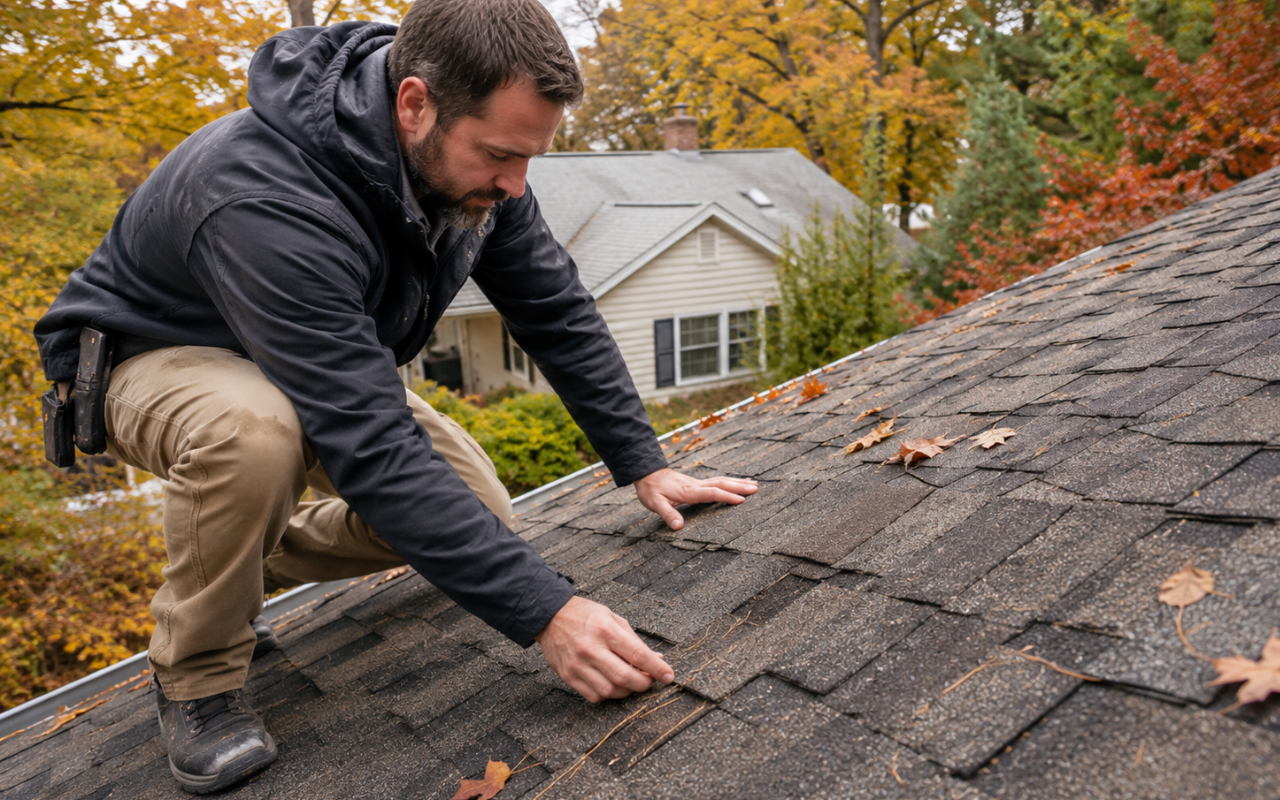Fall roof tune up with a careful shingle inspection